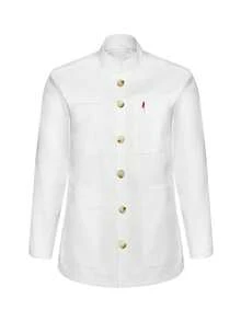 معطف متعدد الجيوب بأكمام طويلة، ملابس عمل عصرية للمختبر وصالون التجميل، ملابس خارجية كاجوال خفيفة الوزن - أبيض - مشاهدة 3