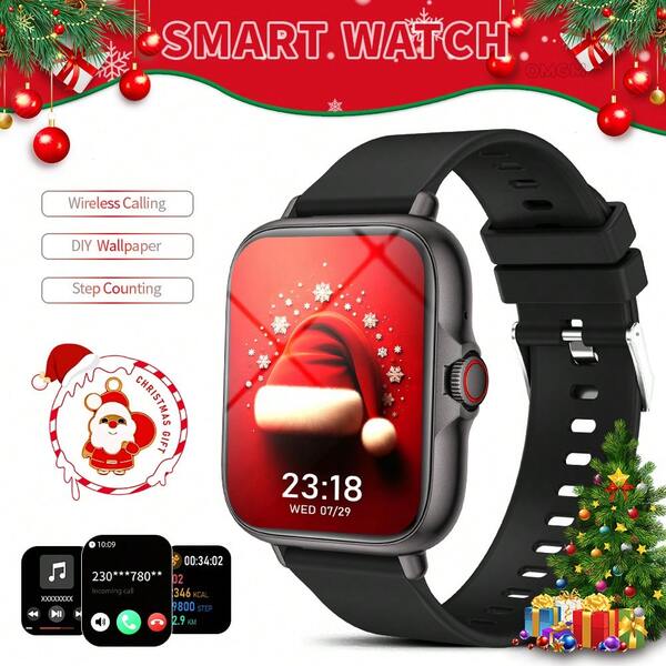 NcmRyu Smart Watch, 1.83-Inch High-Definition Touch Screen, Soft Silicone Strap , Call/Message Reminder, Pedometer, Calorie, Exercise Tracking, Multiple Exercise Modes, Multifunctional Smart Watch, Men's And Women's Watch, Compatible With IPhone And Android - Perfect For Daily Use In Fitness Rooms And Christmas And Birthday Gifts