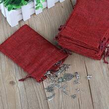 24 Stück Jutebeutel Adventskalender - 12x16cm Baumwollbeutel, Natur - Geschenkbeutel, Weihnachtsbeutel mit Zugband für Süßigkeiten & Kleinigkeiten