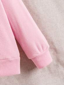 女童优雅白色套装，针织开衫，网眼波点大领设计，搭配黑色蝴蝶结点缀，搭配阔腿裤，黑色小蝴蝶结，简约又不失甜美，适合家庭聚会或艺术课，秋冬 - 粉色 - 查看 6