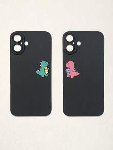 2pcs Black Phone Cases, Dinosaur Design Couple Phone Cases, Compatible With IPhone & Galaxy Phones, Phone Covers, Cute Phone Cases, Compatible With IPhone 13/15/16 Pro Max, Galaxy, Great As Birthday Gift, For Girlfriend, Boyfriend Or Personal Use - Multicolor - View 39
