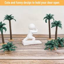 Penahan Pintu Putih Lucu - Penahan Pintu Plastik Tahan Lama dengan Desain Tokoh Kung Fu yang Menggemaskan, Pelindung Lantai untuk Ambang Pintu, Mudah Dipasang dan Cocok untuk Hewan Peliharaan, Penahan Pintu Masuk Rumah yang Tahan Lama, Pelindung Dinding Pintu - Putih - View 5