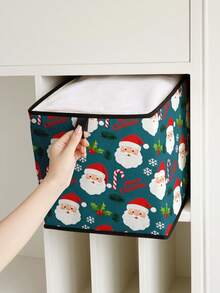 1pc Cartoon Christmas Pattern Open Storage Box, Stackable Storage Container, Drawer Style Durable Multipurpose Design, Space-Saving For Home, Dorm, Household Organization, Under Bed Storage,Dorm Room - Multicolor - View 10