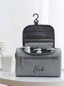 Customized Text Personalized Simple Makeup Bag Large Capacity Travel Makeup Bag Storage Portable Makeup Bag Hook Toilet Bag Waterproof Multi Functional Makeup Bag Business Travel Portable Storage Bag New Travel Storage Hook Toilet Bag Makeup Bag Women's Outdoor Large Capacity Portable Men's Toilet Bag