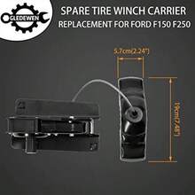 Spare Tire RackGledewen Spare Tire Hoist Spare Tire Winch Carrier Recambio para 1997-2003  F150 2004 F150 Heritage 1997-1999 F250 1997 F250 HD Reemplaza # 924-526 1L3Z1A131AA 2L3Z1A131AASpare Tire Rack - como en la foto - Ver 3