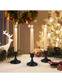 1件/套几何造型锻铁金属立式烛台,适用于户外庭院装饰、办公桌装饰、室内氛围营造、婚礼、家庭聚会、派对、求婚和餐桌装饰,营造浪漫氛围,四季皆宜。 - 彩色 - 查看 6