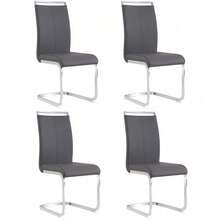 Dining Chairs - Gray + PU Leather - View 6