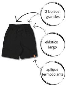 Kit With 2 Men's Children's Shorts With 2 Sweatshirt Pockets. Royal And Black. - Nhiều màu - Xem 3