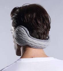 Unisex Foldable Ear Warmers Knits Winter EarMuffs,26339342 - Dark Grey - View 5