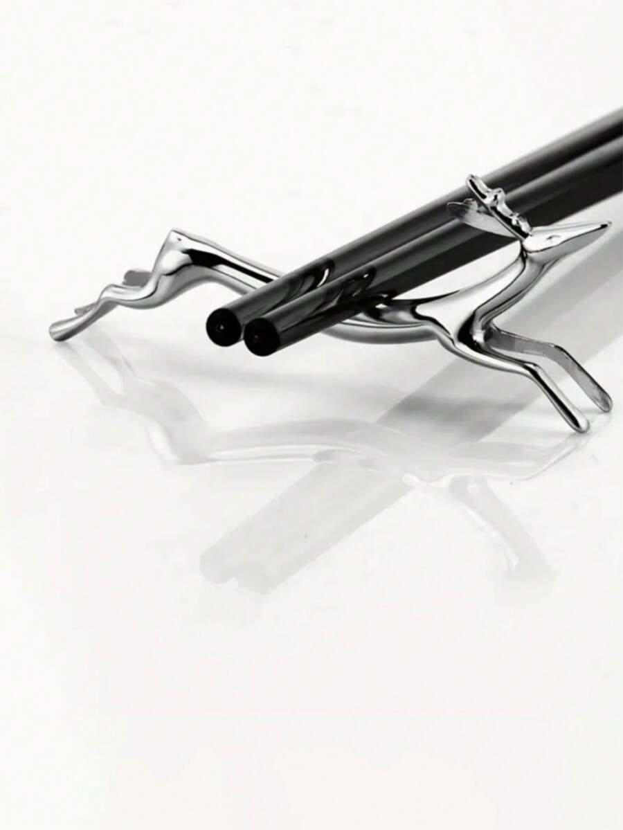 1 pieza Soporte de cubiertos con forma de ciervo de aleación de zinc plateada, soporte multifuncional para cuchillo, tenedor, palillos, estante para utensilios y reposaespátulas de cocina, adecuado para el hogar y el restaurante