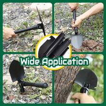 1 قطعة مجرفة قابلة للطي 2 في 1 للبستنة، مجرفة للتخييم العسكري، أداة تدريب للبقاء على قيد الحياة، حقيبة محمولة، مقبض معدني مناسب للتخييم والتنزه والبستنة والصيد