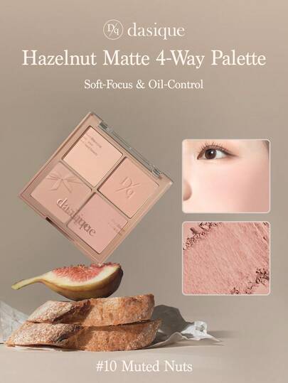  Dasique 4-Farben Matte Rouge Palette, hochpigmentiert, nicht verlaufend, langanhaltend, strahlend, leicht, natürlicher Rouge Make-up, vegane Formel, modische Marke für Frauen, Weihnachtsgeschenke, Geschenke für Frauen