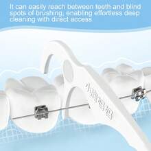 Fawnmum 牙线棒，适用于佩戴牙套人士，单线设计，光滑易清洁，去除牙缝食物残渣，便携袋装，口腔护理工具，100支/袋 - 白色 - 查看 3