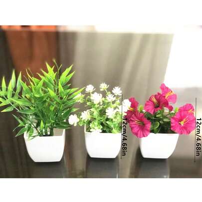 Vaso branco com árvore de eucalipto artificial (1/3 peças), mini vasos de plantas verdes artificiais para decoração de casa, escritório, chalé, banheiro, mesa de jantar, presentes de aniversário, formatura, decoração de jardim, planta externa, jardinagem, flores artificiais, decoração de casa, decoração de sala de aula, material escolar.