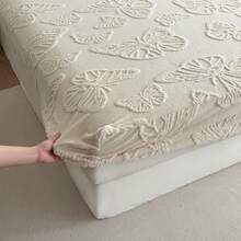 1pc Super Soft Autumn/Winter Fleece Fitted Sheet - Thickened Milk Fleece Fabric, Warm, Breathable, Soft - Mattress Protector, Dust Cover, Suitable For Bedroom, Dormitory, Hotel, Easy To Install And Care - White - View 6