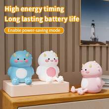 1 Stück Dinosaurier Nachtlicht, Silikon Nachttischlampe, Schreibtischlampe, Handyhalter, Raumdekoration aus Silikon Material, mit eingebautem 1200mAh wiederaufladbarem Lithium-Akku, geeignet für Wohnzimmer, Schlafzimmer, Schreibtische, Geschenk