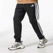 Adidas Men's Winter 2026 New Sports Casual Fleece Lined Warm 3-Stripes Tapered Sweatpants JD1861 - Black - View 3