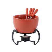 畅销方形和圆形巧克力火锅熔炉，创意陶瓷火锅，适用于奶酪、巧克力、冰淇淋，时尚简约的欧式巧克力火锅套装 - 彩色 - 查看 11