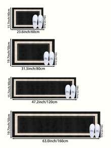 1pc Dark-Colored Minimalist Pattern Silica Gel Technology Flocked Kitchen Mat. Highly Absorbent, Stain-Resistant, Anti-Slip And Durable, Easy To Maintain. Can Be Used As Kitchen Mat, Bathroom Mat, Laundry Mat, Hallway Mat, Or Room Decor.