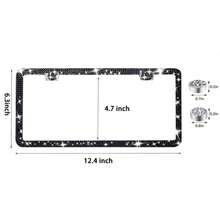 1PCS/2PCS Diamond Glitter Stainless Steel License Plate Frame, Ladies Car Decor, Comes With Easy Installation Kit And Start Button Sticker, For Car And SUV, American License Plate Standard, Fashion Accessory, Stylish Car Decor, Birthday, Holiday Gift - Đen 2 cái - Xem 2