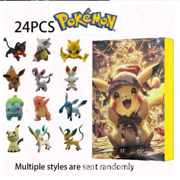 Boîte de calendrier de l' de Noël avec 24 figurines d'action mignonnes et aléatoires comme jouets pour les cadeaux de Noël