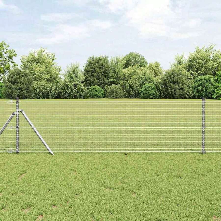 vidaXL Geschweißter Drahtzaun Silber 0,6 X 25 M Stahl - Silver - View 1