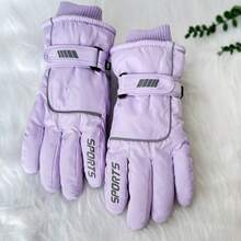 女士滑雪手套，户外休闲加厚防风保暖触屏防滑抓绒手套 - A - 查看 5