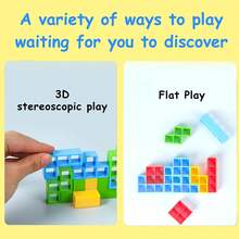 48 PCS Tetra Tower Game, Tetra Tower Balance Stacking Blocks Game, New Upgrade Dinosaur Balance Stacking Team Building Blocks Toy, Team Building Blocks Board Game For 1-4 Players Family Games Parties Travel Kids & Adults