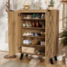 Modern Sideboard/Shoe Rack With 5 Compartments – Dimensions 80.5 X 35 X 109.5 Cm, Adjustable Shelves - Wood + Particle Board - View 5