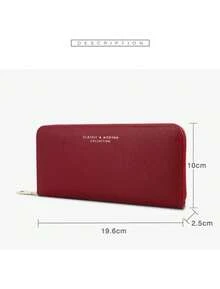 Cartera Gran Capacidad Multicapa, Bolso Mano Con Cremaller T9612-042 - Rojo - Ver 8