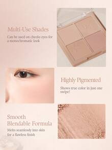 Dasique 4-Color Matte Blush Palette, Highly Pigmented Long-Lasting Luminous Blush Makeup, Fashion Cosmetic Brand For Women, Essential Christmas Gift, Bridal Wedding Makeup, Summer, Valentine's Day, Vacation - #10 Hạt dẻ câm - Xem 7