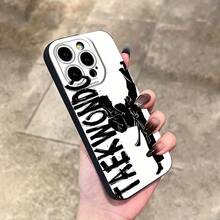 Silueta de Personaje de Taekwondo, Diseño Creativo de Caricatura Único y de Alta , Funda de Teléfono de TPU Mate con Ojos de Ángel Negros, Divertida y Distintiva, Regalo Minimalista y Elegante para Hombres y Mujeres, Adecuada para iPhone 16, 15, 14, 13, 12 - Mezcla de colores - Ver 8