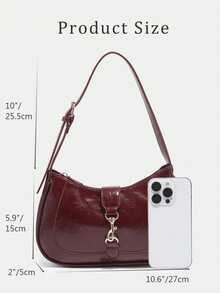 [US-Based Shipping]1pc Retro Minimalist Hook Decor Adjustable Shoulder Strap Crescent Shape Bag, Suitable For Date, Outing, Party,Buckle Decor, Simple Style Women's Shoulder Bag, Tote Bag,Niche Design High-End Versatile Bag, Retro Light Luxury Style College Student Class Commuting Bag, Suitable For Sending Friends Shopping, Dating, Business Trips, And Business Use,Women's Fall Outfits, Cute Pendant Decor,Underarm Bag, Suitable For Multiple Occasions,Women's Fall Clothing Winter Clothing Christmas Halloween Gift Pumpkin Skeleton Fall Spider Autumn Velvet Furry Party Fuzzy Plush,Purse Purses Black Purse Bags Purses And Bags Women Bags For Women Red Purse Carteras Para Mujer Brown Purse Y2k Pink Purse Crossbody Bags For Women Cheetah Print Wallet Fall Clothes For Women Bolsos Para Mujer Leopard Print Burgundy Purse Shoes Tote Bags For Women Handbags For Women Black Bag Purses For Women Brown Bag - Màu Đỏ Sâu - Xem 6
