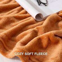 Sofa Blanket Living Room Cover SetFleece Blanket Twin Size, Soft Cozy Twin Blanket, Fuzzy Flannel Blanket Bed, Sofa, Couch, Travel, Camping, 60 X 80 Inches - Pumpkin Orange - 查看 5