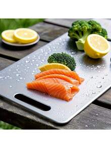 High Quality Titanium Steel Cutting Board - Double-Sided Stainless Steel, Smooth Surface, Ideal For Kitchen And Dining, Easy To Clean, Perfect For Slicing Fruits, Vegetables And Meats, Essential Kitchen Item | Modern Kitchen Supplies | Cutting Board, Kitchen Cutting Board, Kitchen Utensils, Kitchen & Home Supplies, Kitchen Cutting Board, Kitchen Accessories - Multicolor - View 3