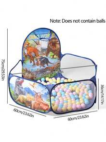 1个卡通恐龙游戏屋帐篷，弹出式游戏帐篷，室内/室外游戏帐篷，便携耐用，带篮球架，适合儿童，是感恩节、万圣节、圣诞节、复活节、生日的绝佳礼物
