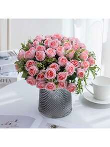 1/80 BUC Flori artificiale - Buchete de trandafiri cu 10 capete, Trandafir de mătase, Plante artificiale, Acasă, Sufragerie, Living, Decorare grădină exterioară, Arta inserării florilor, Recuzită fotografie, Vază, Perete cu flori, Coroană de flori, Buchet de mireasă, Decorare nuntă, Materiale DIY pentru coroane de flori, Materiale de decorare petrecere de ziua de naștere, Accesorii de decorare casă