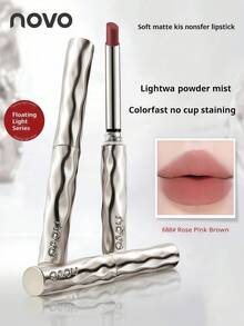 NOVO Waterproof, Sweat-Resistant, Non-Fading, Soft Matte Finish, Non-Stick Lip Gloss, Lightweight Long-Lasting Lipstick, Suitable For Daily Makeup, Commuting, Students, No-Makeup Look - 217# Pink Nude - View 4