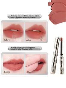 NOVO Waterproof, Sweat-Resistant, Non-Fading, Soft Matte Finish, Non-Stick Lip Gloss, Lightweight Long-Lasting Lipstick, Suitable For Daily Makeup, Commuting, Students, No-Makeup Look - 217# Pink Nude - View 2