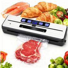 Vacuum Sealer, 9-In-1 Automatic Food Sealer Kit With Double Heat Seal For Dry Moist Food Storage, Stainless Steel Compact Design, Built-In Cutter, Removable Drip Tray, Sellador De Bolsas,Bag Sealer, Kitchen Items - US A Type Plug(110-127V) - View 4