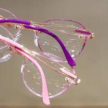 cabecade Gafas de lectura con marco redondo elegante y brillante, unisex, gafas de ordenador de moda, rango de aumento de +1.0 a +4.0 - Transparente - Ver 10