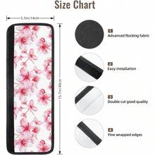 CZ 4 PCS Pink Cherry Blossoms Flowers Refrigerator Door Handle Covers Kitchen Appliances Gloves For Microwave Dishwasher Fridge Door Cloth Protector Covers 1439 - 粉紅色櫻花鮮花 - 查看 6