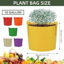 6 Pack 10 Gallon Grow Bags, Colorful Fabric Plant Pots With Handles, Garden 10 Gal Fabric Grow Pots, Vegetable Plant Growing Bags For Garden (10 Gallon){Inchsize_nameinch:Inch10Galloninch} - 10加侖 - 查看 4