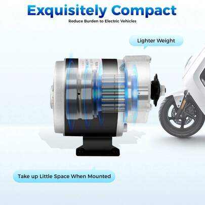 350W 24V Electric Vehicle Geared Motor High Adaptability Electric Vehicle Deceleration Motor With 2 Poles For Small Electric Vehicles, Mopeds