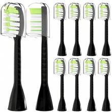Compatible With  One Series Sonicare Electric Toothbrush Replacement Brush Heads,For  One HY1100 HY1200 BD100/AZ Series Electric Toothbrush,10 Pack (Shadow Black, Medium){Inchcolor_nameinch:InchShadowBlackinch,Inchsize_nameinch:Inch1Count(Packof10)Inch} - 暗影黑 - 查看 1