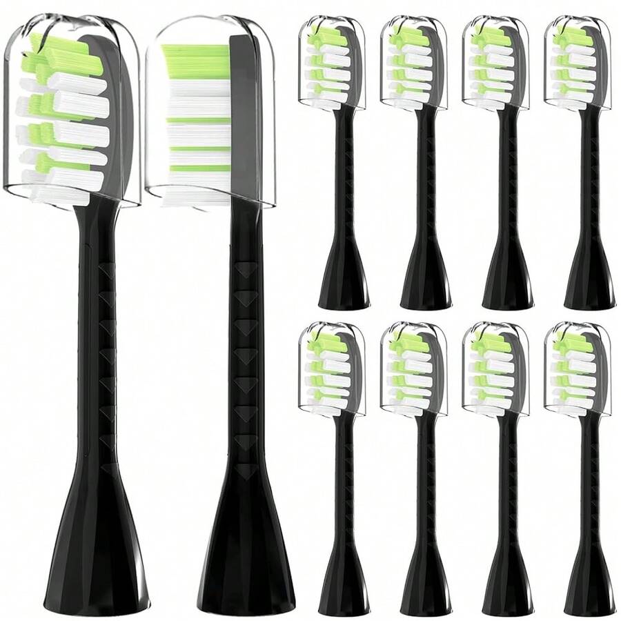 Compatible With  One Series Sonicare Electric Toothbrush Replacement Brush Heads,For  One HY1100 HY1200 BD100/AZ Series Electric Toothbrush,10 Pack (Shadow Black, Medium){Inchcolor_nameinch:InchShadowBlackinch,Inchsize_nameinch:Inch1Count(Packof10)Inch} - 暗影黑 - 查看 1