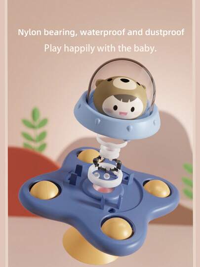 Brinquedo giratório com ventosa para bebês, girador mágico de ponta de dedo, plataforma giratória anti-queda para mesa, brinquedo para desenvolvimento das mãos de bebês de 0 a 12 meses, presente interativo para pais e filhos em festas, adequado para meninos e meninas, Natal/Halloween.