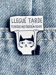 1pc Enamel Black Cat Brooch Pin, Cartoon Animal Lapel Pin Badges For Fashion Jacket, Backpack Decoration, Halloween Gift For Friends - A01 - View 6