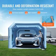 Cabina de pintura inflable , 26,2 x 14,8 x 9,8 pies, cabina de pintura inflable, cabina de pintura portátil para automóviles para camiones pequeños, con sopladores potentes de 950 W + 750 W y sistema de filtro de aire, motocicleta grande, SUV de tamaño mediano - 26,2 x 14,8 x 9,8 pies - Ver 4