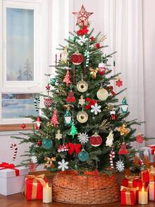 60 de decorațiuni de Crăciun cu globuri, seturi de ornamente festive asortate rezistente la spargere, set de pandantive suspendate Deluxe de 2,4 inch, potrivite pentru bradul de Crăciun, petrecere și decor interior de sărbători, decorațiuni de Crăciun pentru casă, cadouri de Crăciun, decor de Crăciun - Multicolor - Vizualizare 5